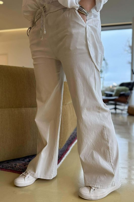  Luxury Wide Leg Magic Trouser Stone